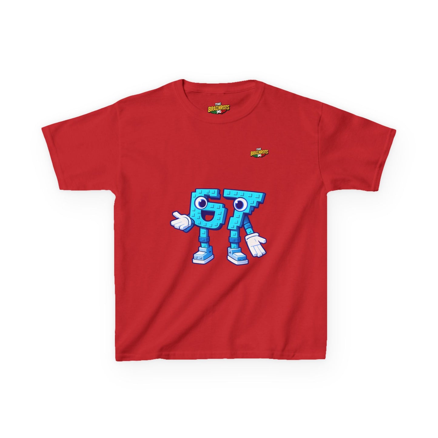 T-Shirt Bambini Collezione The Brainrots 67 Six Seven #1 - Kids Tee - Playful Blue Cartoon '97' Character Graphic