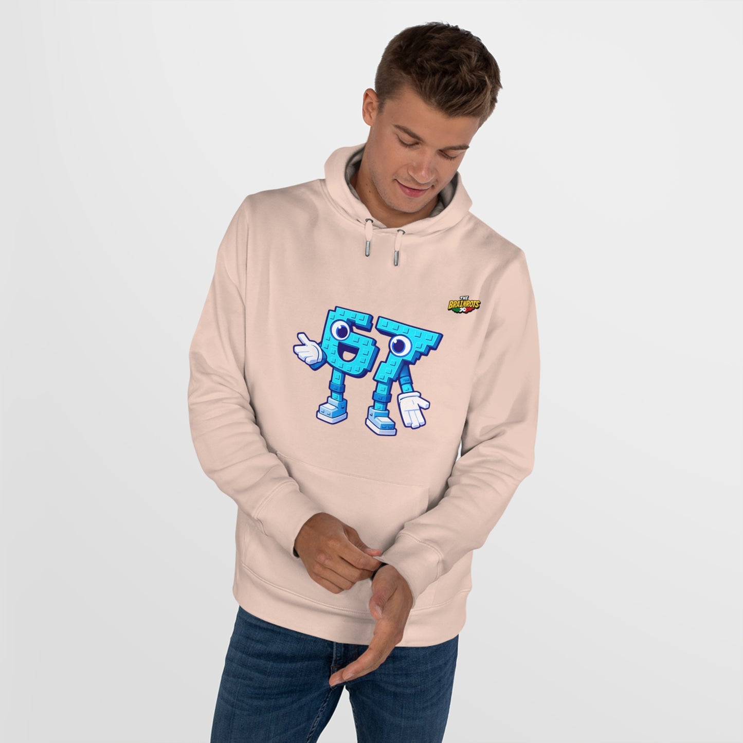 Felpa con Cappuccio unisex The Brainrtos 67 Six Seven #1 - King Graphic Hoodie — Cute Blue 97 Character Streetwear Sweatshirt