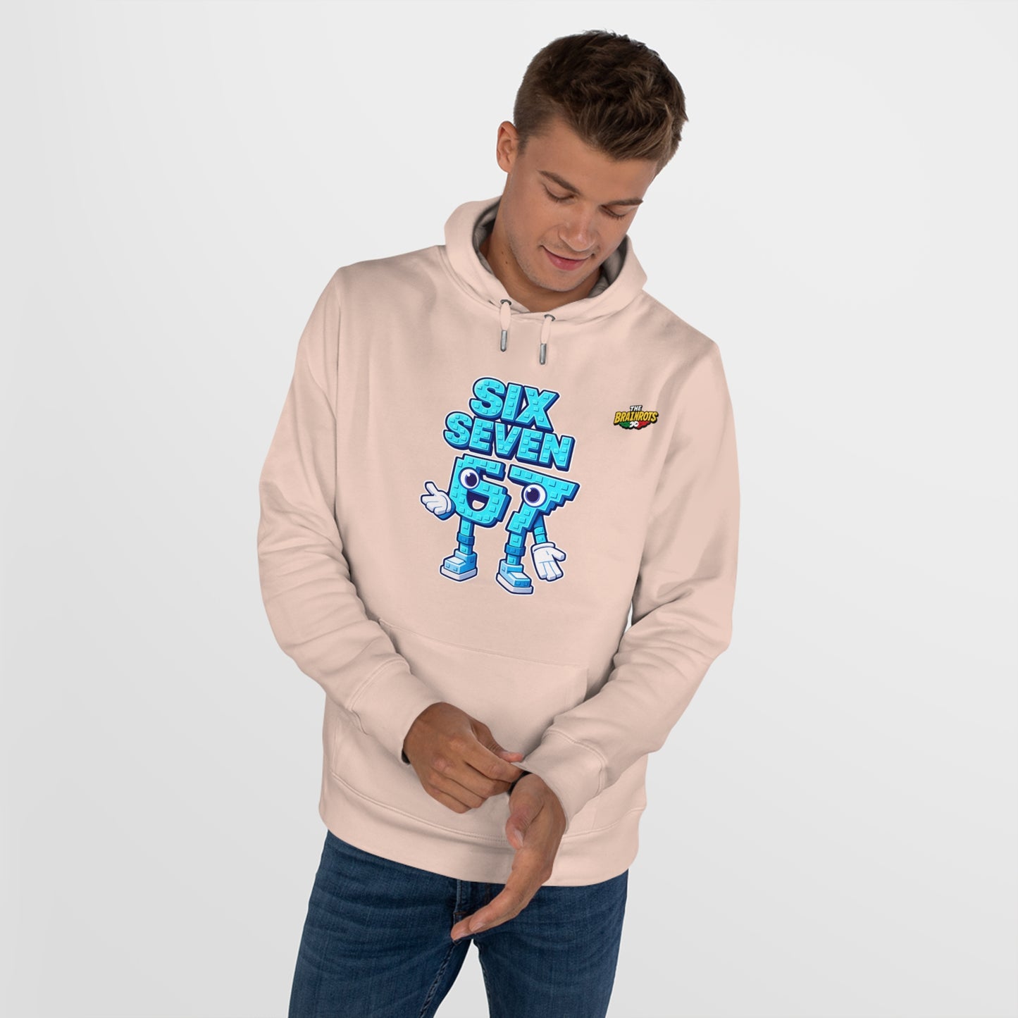 Felpa con Cappuccio unisex The Brainrtos 67 Six Seven #2 - King Graphic Hoodie — Cute Blue 97 Character Streetwear Sweatshirt