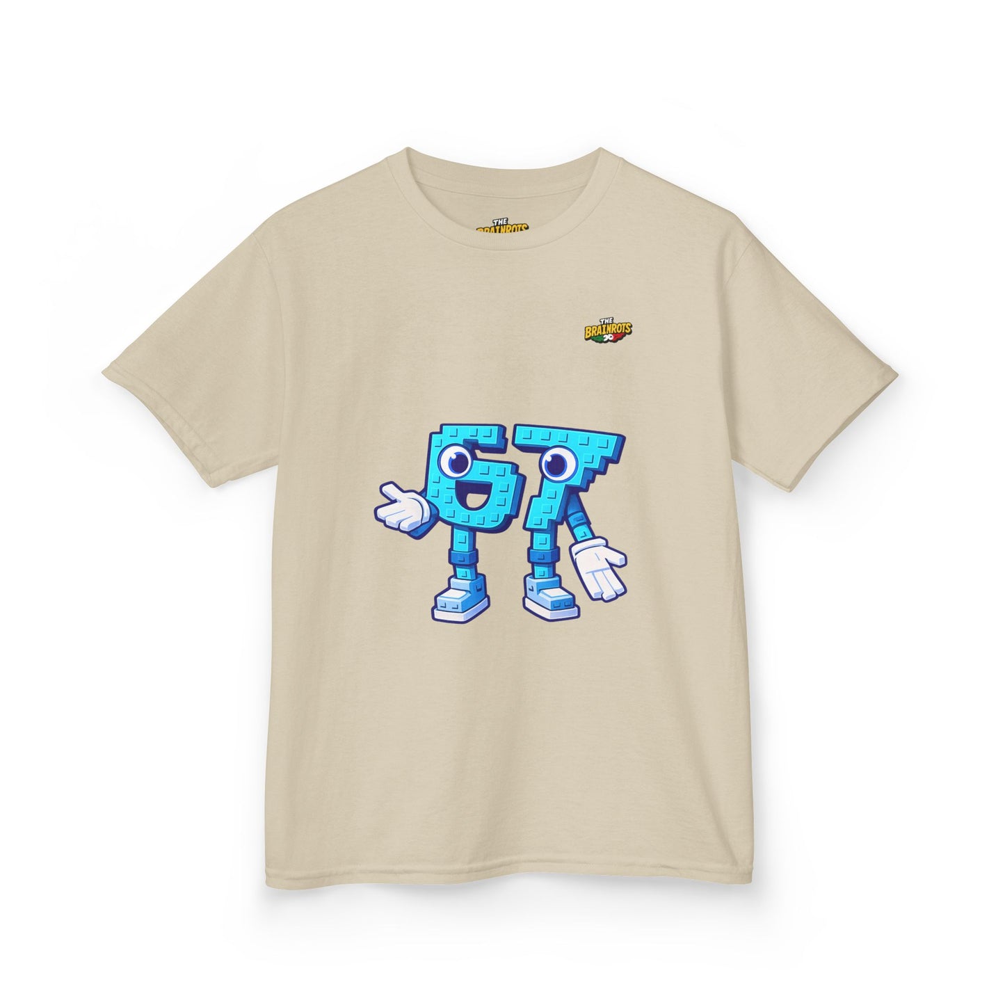 T-Shirt Bambini Collezione The Brainrots 67 Six Seven #1 - Kids Tee - Playful Blue Cartoon '97' Character Graphic