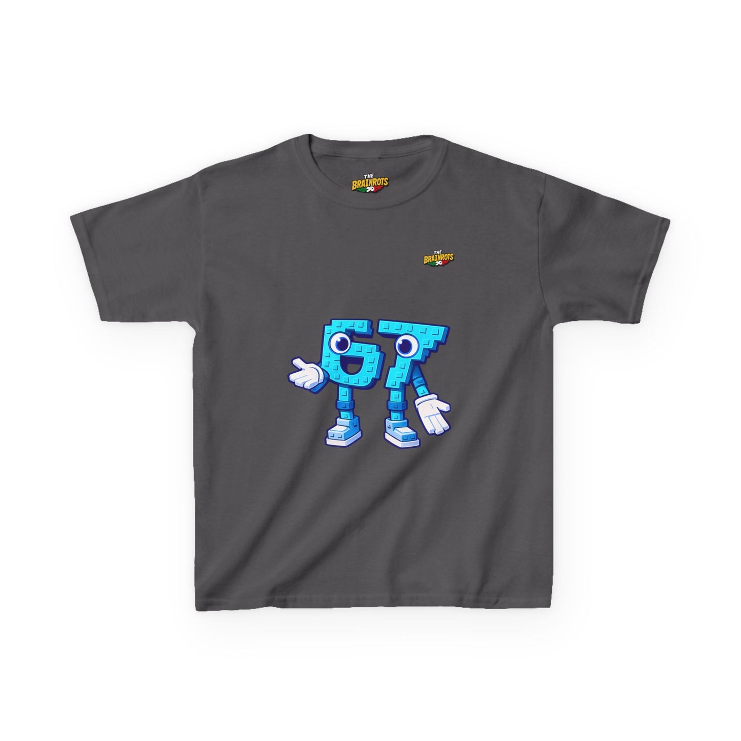 T-Shirt Bambini Collezione The Brainrots 67 Six Seven #1 - Kids Tee - Playful Blue Cartoon '97' Character Graphic