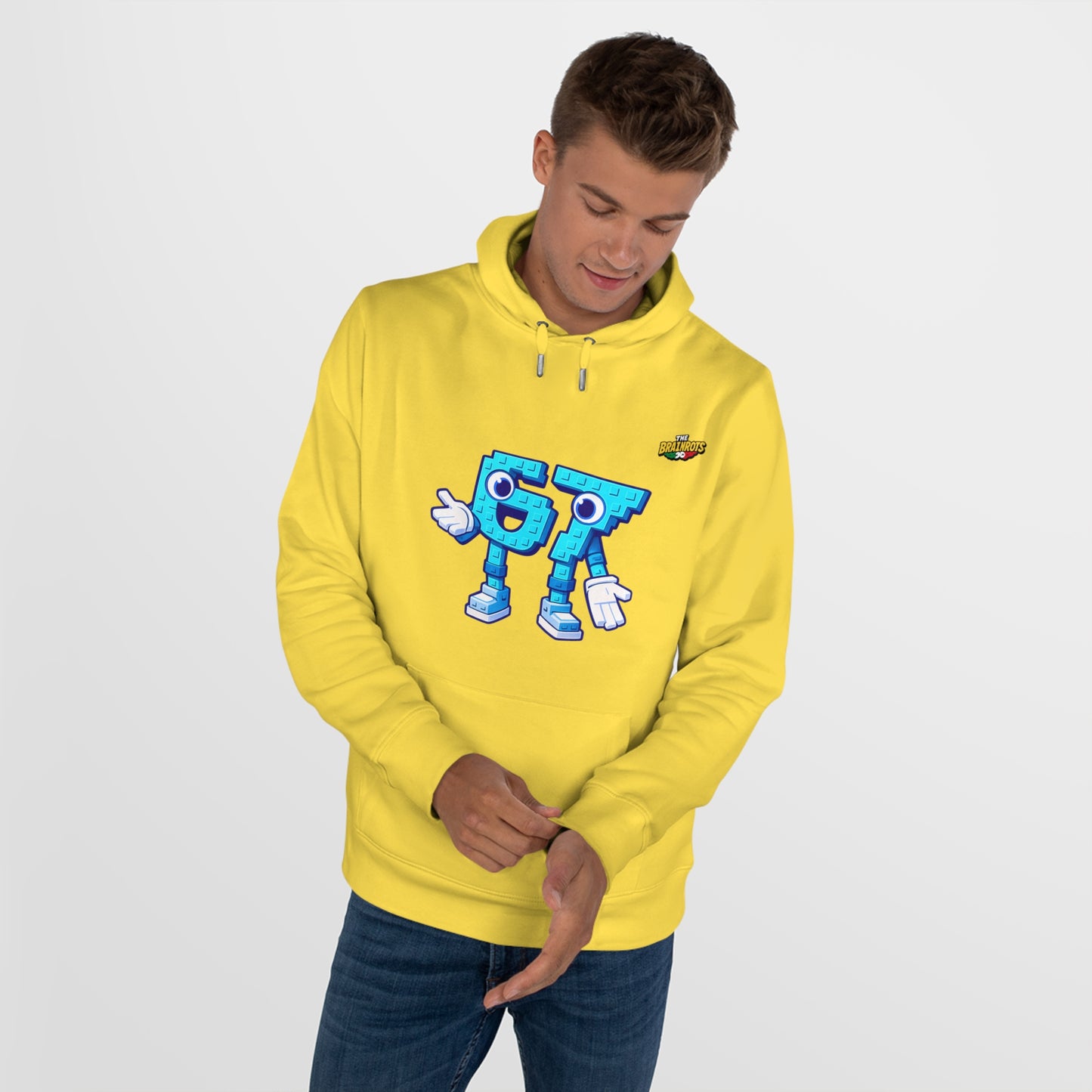 Felpa con Cappuccio unisex The Brainrtos 67 Six Seven #1 - King Graphic Hoodie — Cute Blue 97 Character Streetwear Sweatshirt