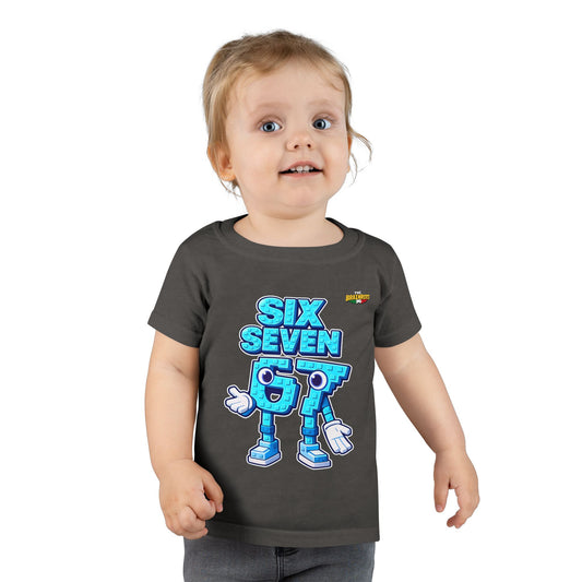 Copy of T-Shirt Prima Infanzia - Collezione The Brainrot 67 Six Seven #2 — Cute Blue Block Letter Character (G) Kids Tee