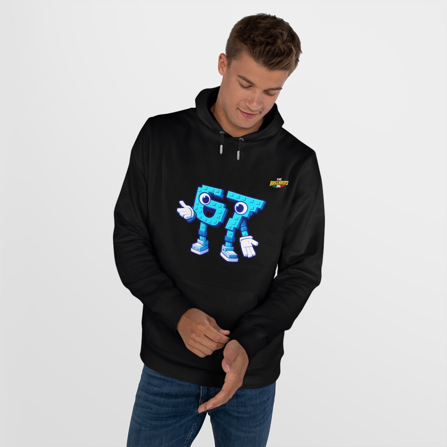 Felpa con Cappuccio unisex The Brainrtos 67 Six Seven #1 - King Graphic Hoodie — Cute Blue 97 Character Streetwear Sweatshirt