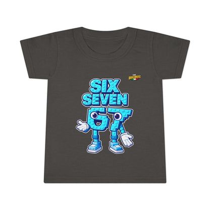 Copy of T-Shirt Prima Infanzia - Collezione The Brainrot 67 Six Seven #2 — Cute Blue Block Letter Character (G) Kids Tee