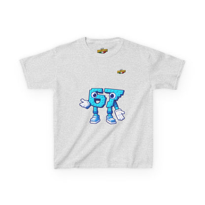 T-Shirt Bambini Collezione The Brainrots 67 Six Seven #1 - Kids Tee - Playful Blue Cartoon '97' Character Graphic