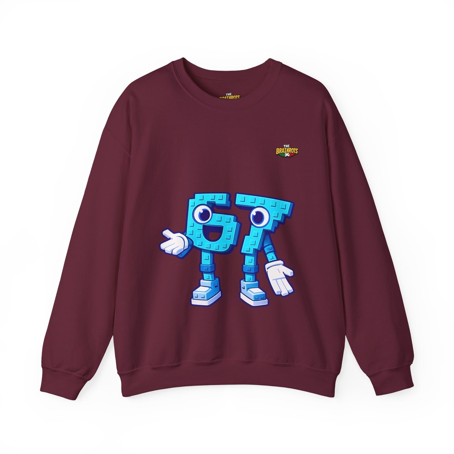 Felpa senza Cappuccio unisex The Brainrtos 67 Six Seven #1 - Retro Pixel '97' Crewneck Sweatshirt