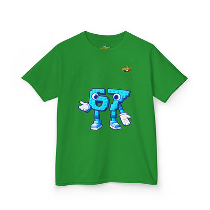 T-Shirt Bambini Collezione The Brainrots 67 Six Seven #1 - Kids Tee - Playful Blue Cartoon '97' Character Graphic