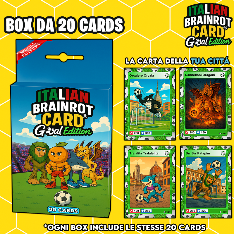 Box da 20 Cards - Italian Brainrot Card® "Goal Editon" 2025/26