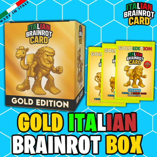 Box "GOLD" ITALIAN BRAINROT CARD ® da 12 Carte - Gioco di Carte Collezionabili (TCG Ufficiale)