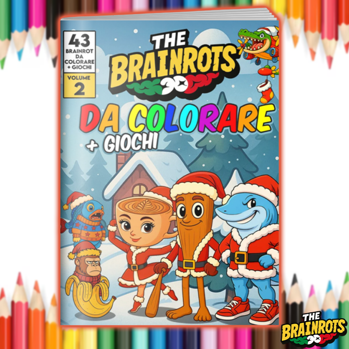 Libro da Colorare "THE BRAINROTS" – Volume 2 (Edizione Natalizia)