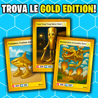 Bustina "GOLD" ITALIAN BRAINROT CARD ® da 12 Carte - Gioco di Carte Collezionabili (TCG Ufficiale)