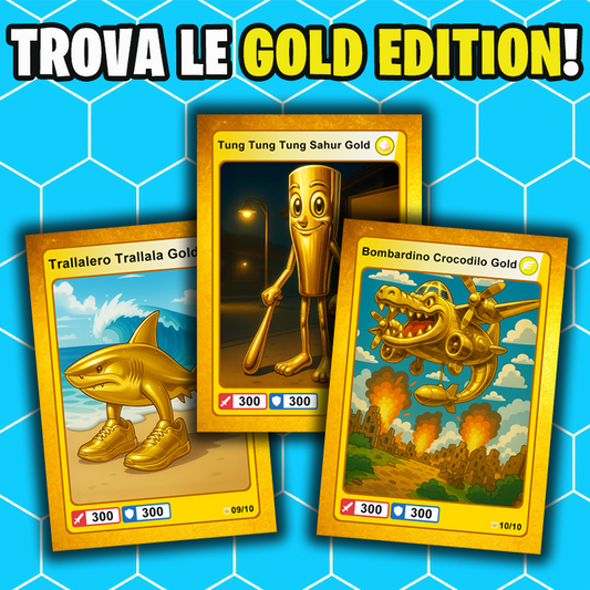 Bustina "GOLD" ITALIAN BRAINROT CARD ® da 12 Carte - Gioco di Carte Collezionabili (TCG Ufficiale)