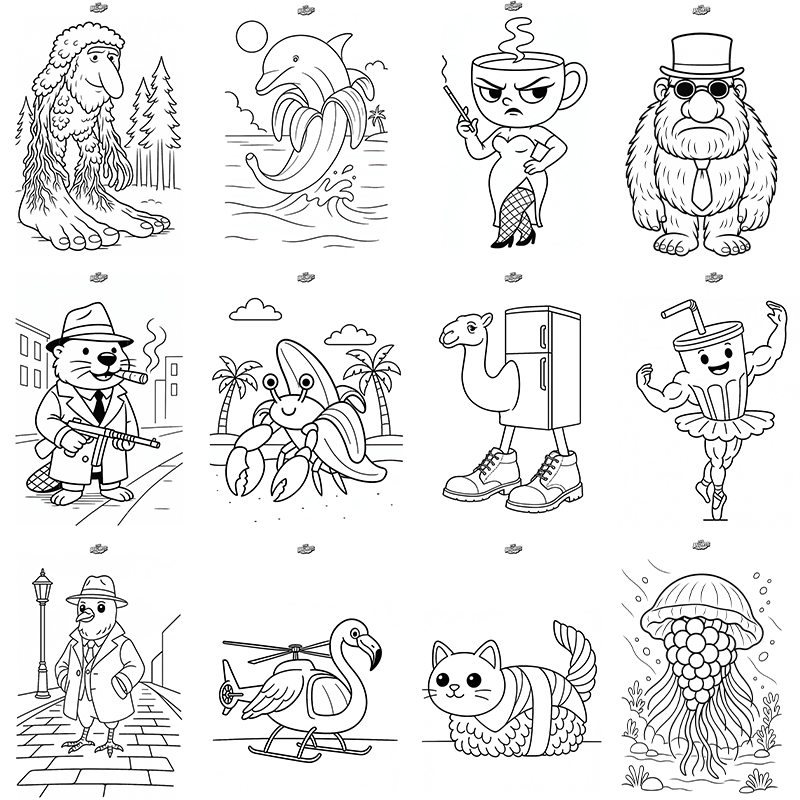 The Brainrots - 12 Pagine da Colorare per Bambini [ PDF Digitale Stampabile ]