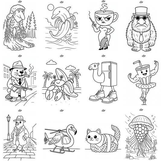 The Brainrots - 12 Pagine da Colorare per Bambini [ PDF Digitale Stampabile ]